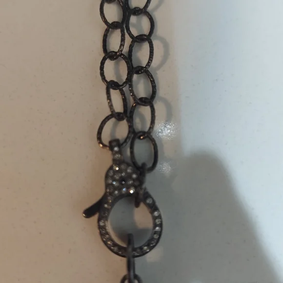 Black Diamond L and Gunmetal Necklace